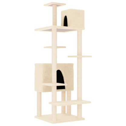 Cat furniture with sisal scratching posts 154 cm cream-colored