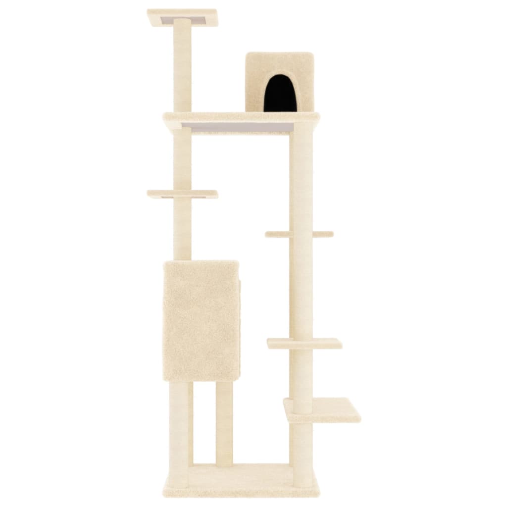 Cat furniture with sisal scratching posts 154 cm cream-colored