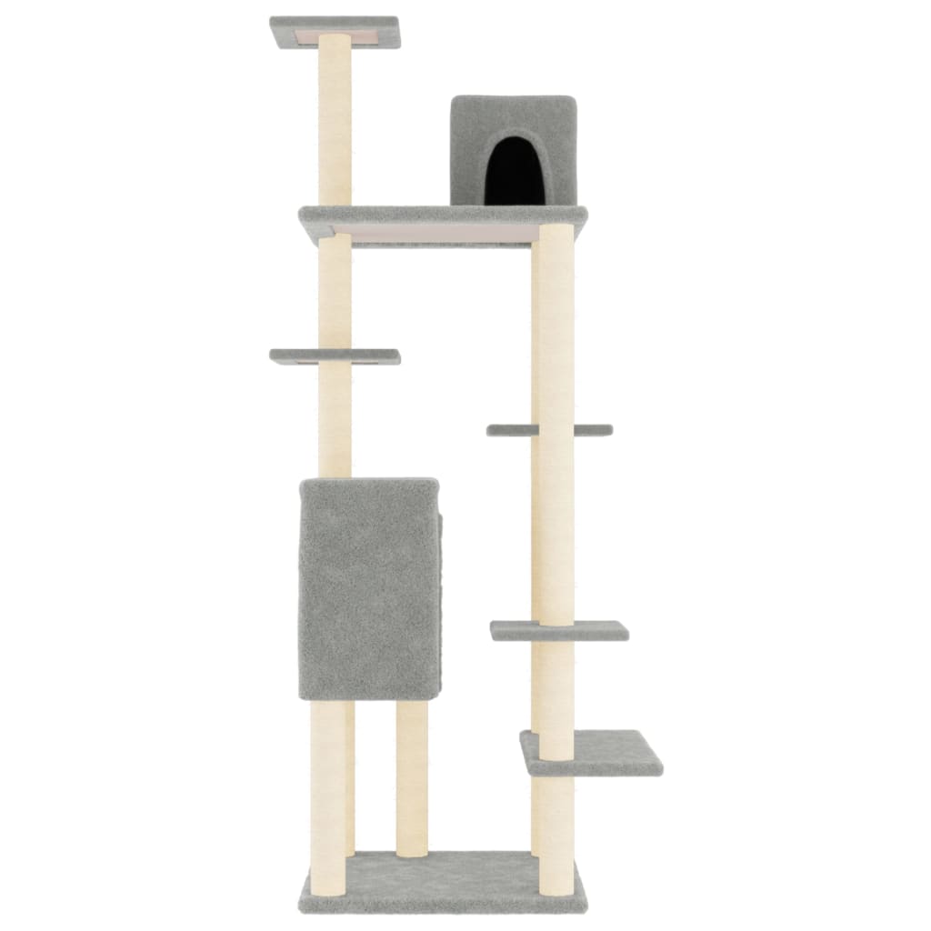 Cat furniture with sisal scratching posts 154 cm light gray