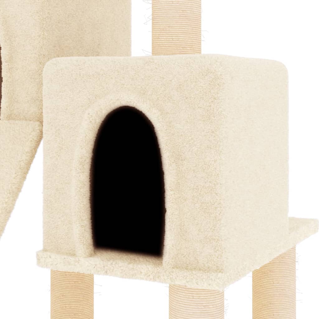 Cat furniture with sisal scratching posts 82 cm cream-colored