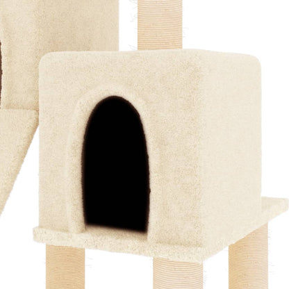 Cat furniture with sisal scratching posts 82 cm cream-colored