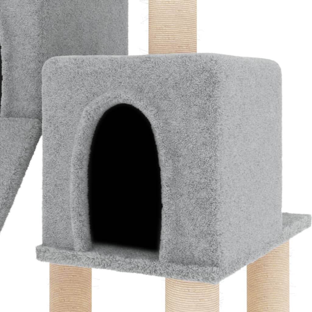 Cat furniture with sisal scratching posts 82 cm light gray
