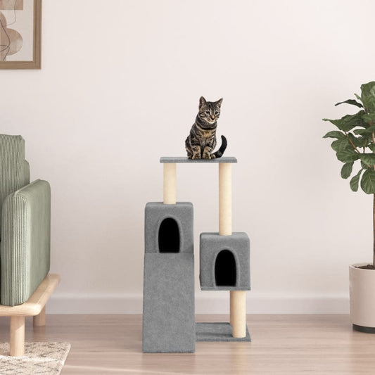 Cat furniture with sisal scratching posts 82 cm light gray