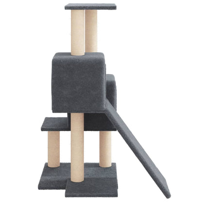 Cat furniture with sisal scratching posts 82 cm dark gray