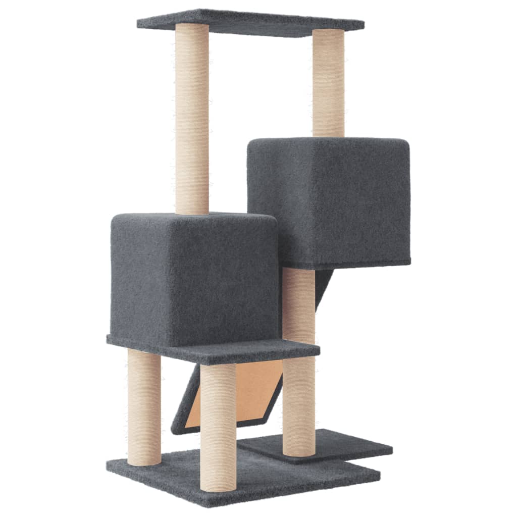 Cat furniture with sisal scratching posts 82 cm dark gray