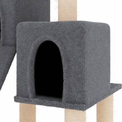 Cat furniture with sisal scratching posts 82 cm dark gray
