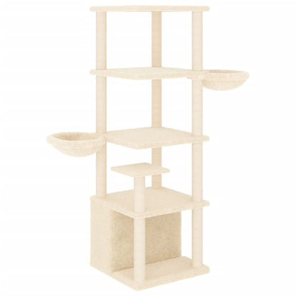 Cat furniture with sisal scratching posts 147 cm cream-colored