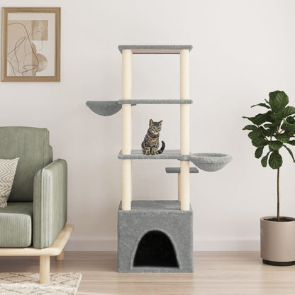 Cat furniture with sisal scratching posts 147 cm light gray
