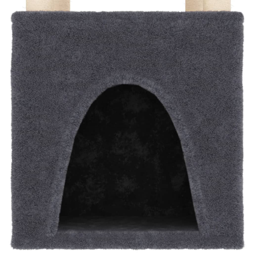 Cat furniture with sisal scratching posts 147 cm dark gray