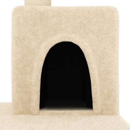 Cat furniture with sisal scratching posts 123 cm cream-colored