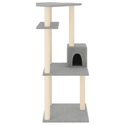 Cat furniture with sisal scratching posts 123 cm light gray