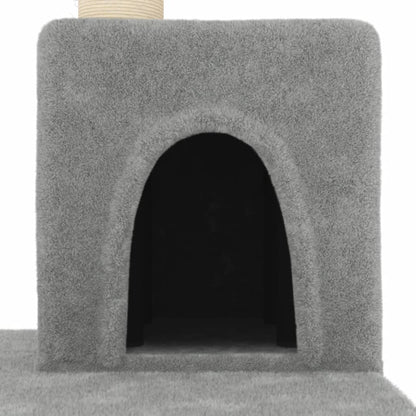Cat furniture with sisal scratching posts 123 cm light gray