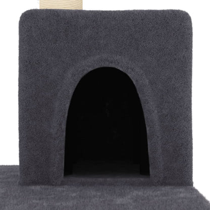 Cat furniture with sisal scratching posts 123 cm dark gray