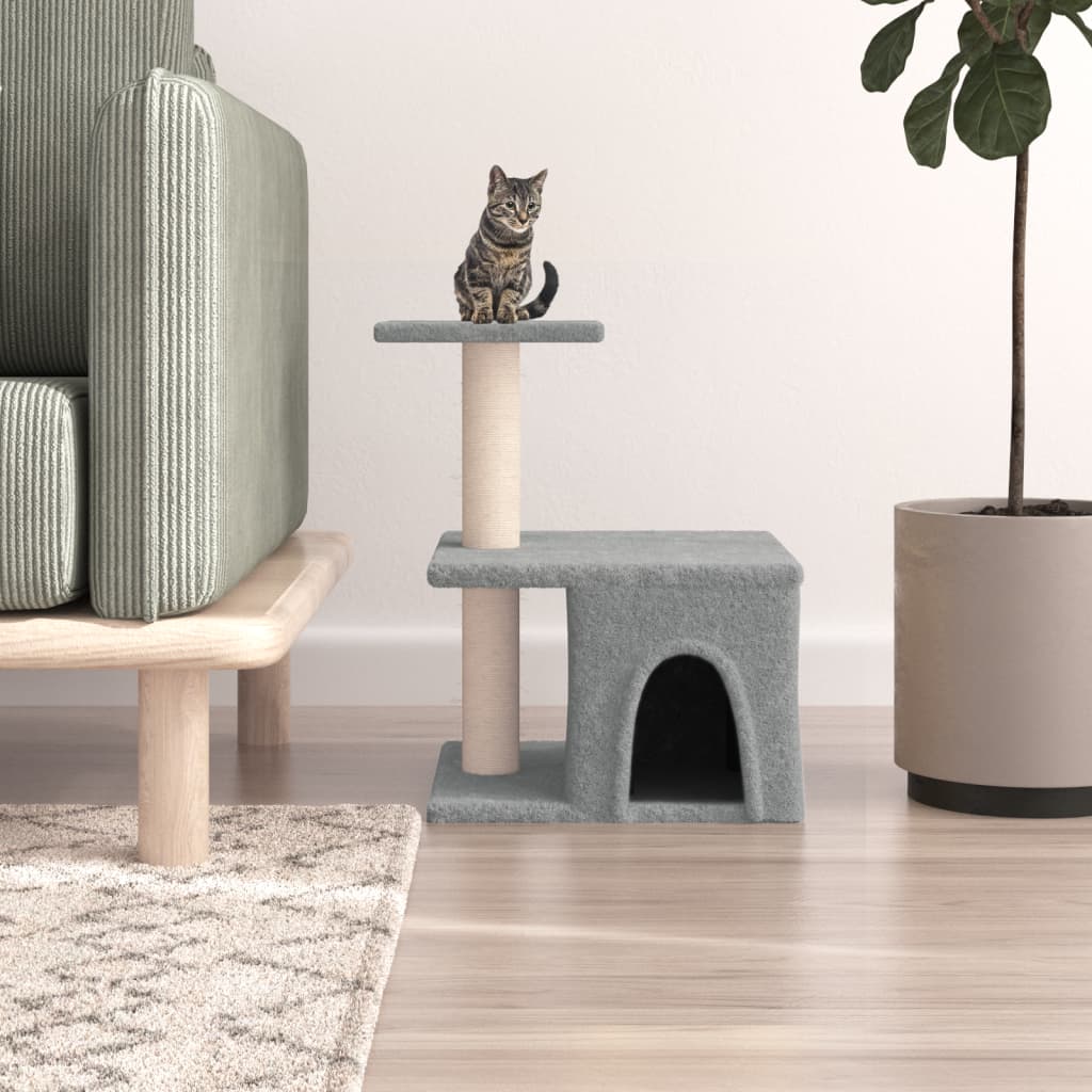 Cat furniture with sisal scratching posts 48 cm light gray