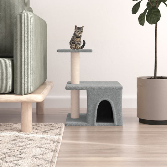 Cat furniture with sisal scratching posts 48 cm light gray