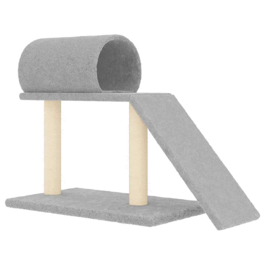 Cat furniture with tunnel and ladder 55.5 cm light gray