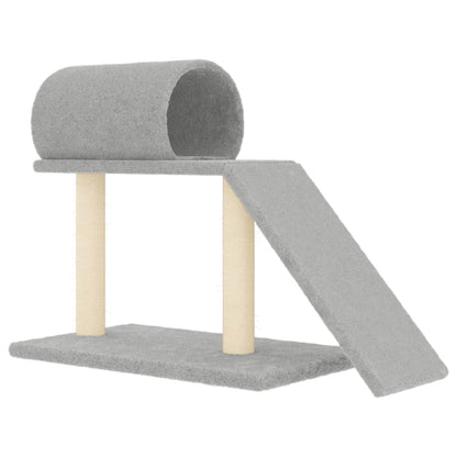 Cat furniture with tunnel and ladder 55.5 cm light gray
