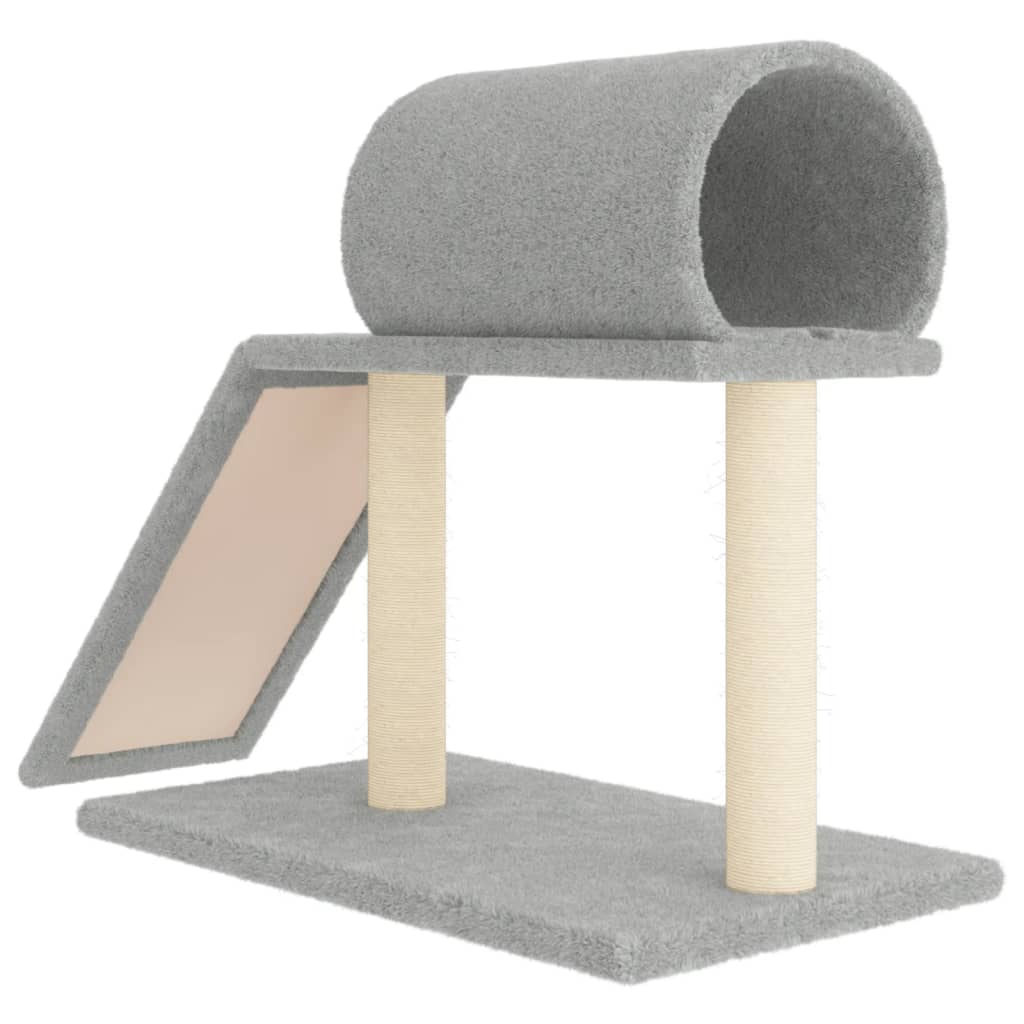 Cat furniture with tunnel and ladder 55.5 cm light gray