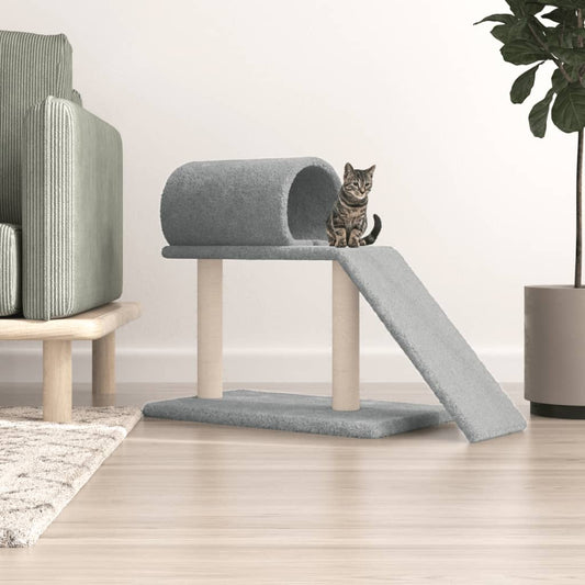 Cat furniture with tunnel and ladder 55.5 cm light gray