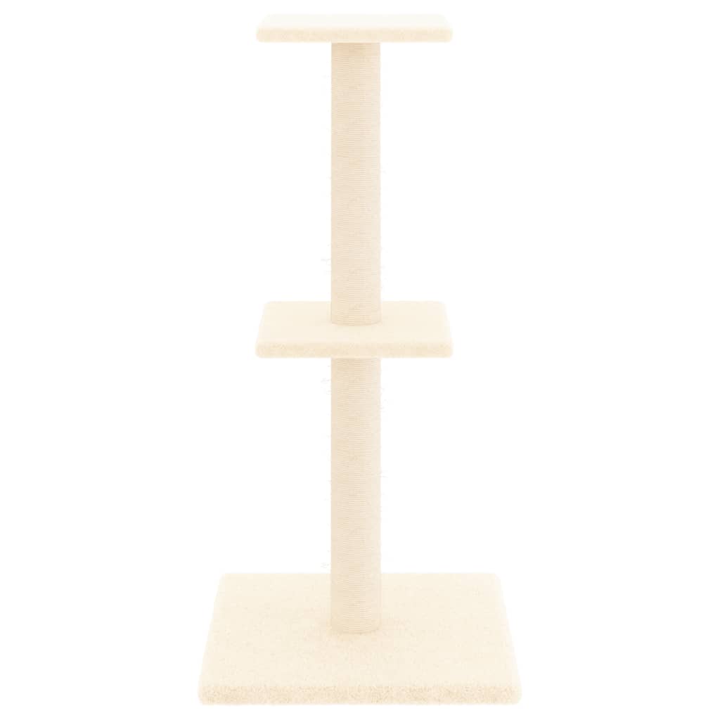 Cat furniture with sisal scratching posts 73 cm cream-colored