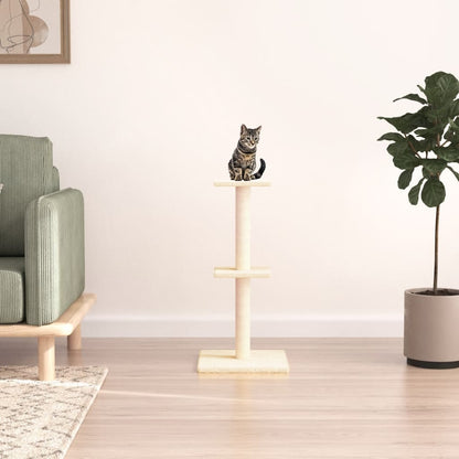Cat furniture with sisal scratching posts 73 cm cream-colored