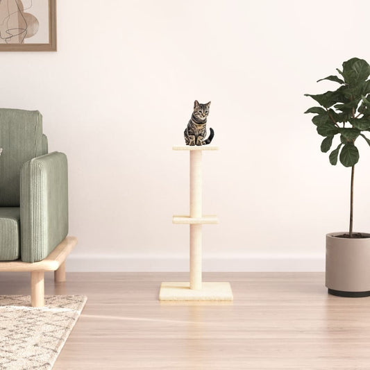 Cat furniture with sisal scratching posts 73 cm cream-colored
