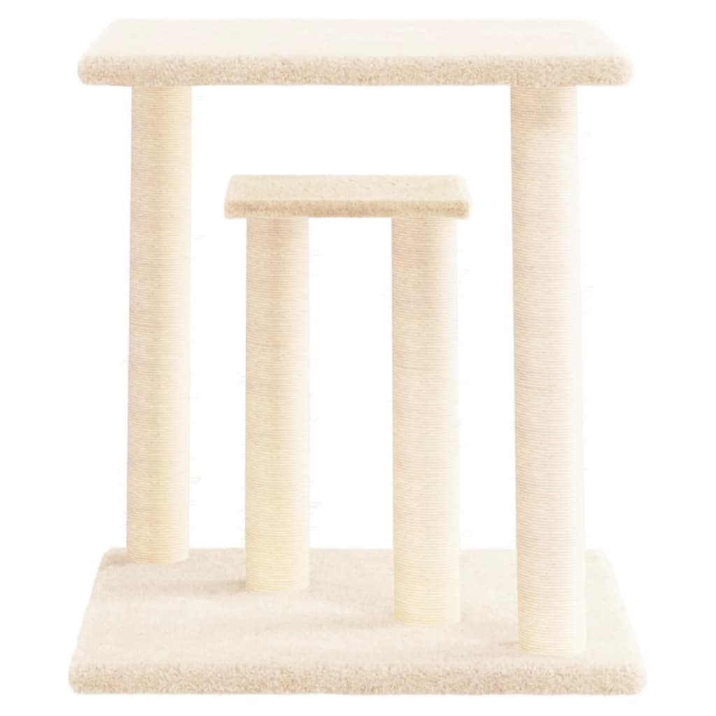 Scratching post with platforms 50 cm cream-colored