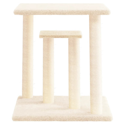Scratching post with platforms 50 cm cream-colored