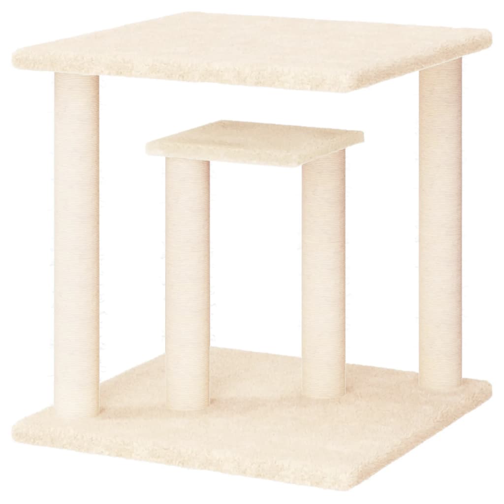Scratching post with platforms 50 cm cream-colored