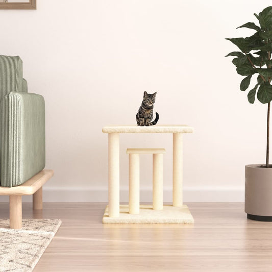 Scratching post with platforms 50 cm cream-colored