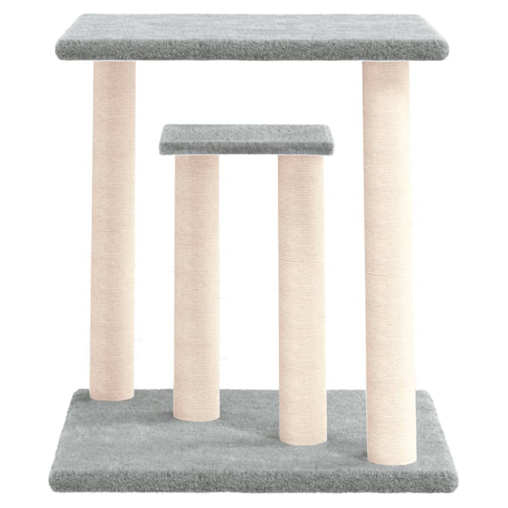 Scratching post with platforms 50 cm light gray