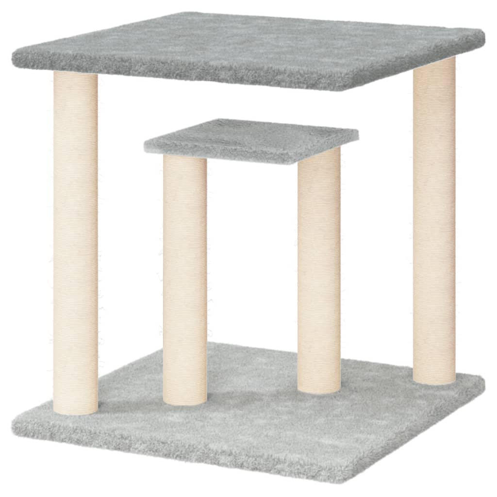 Scratching post with platforms 50 cm light gray