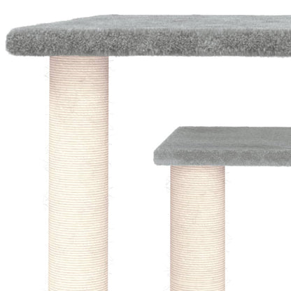 Scratching post with platforms 50 cm light gray