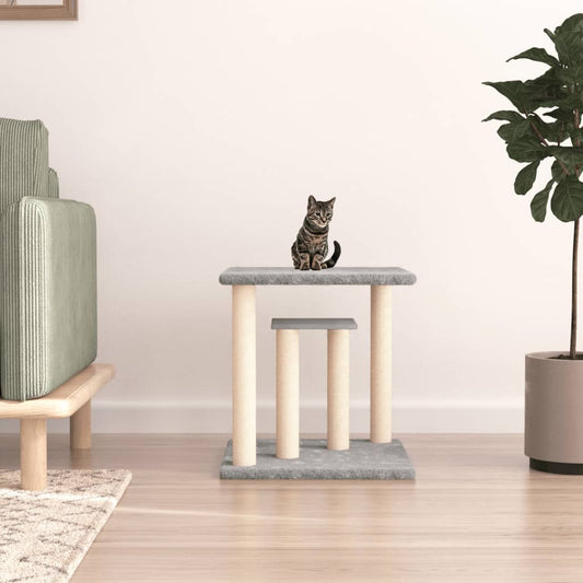 Scratching post with platforms 50 cm light gray