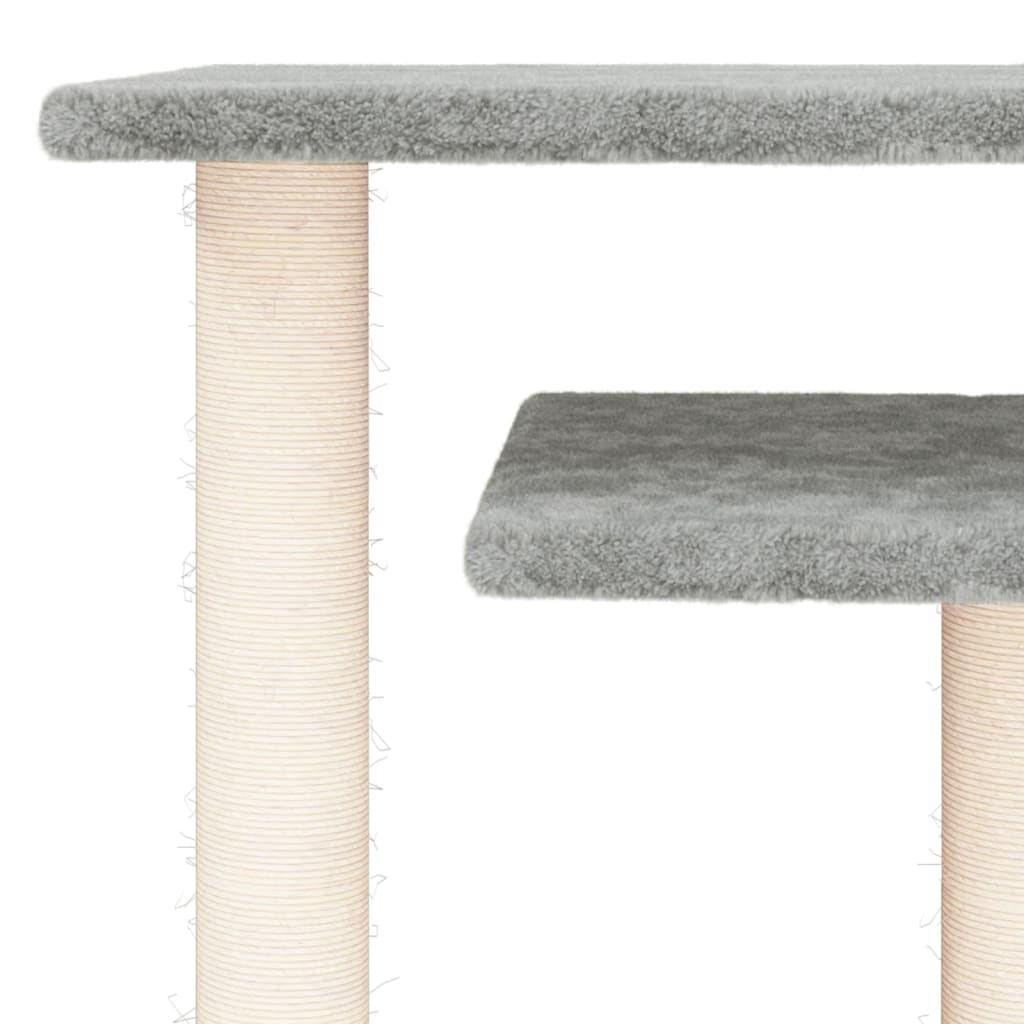 Scratching post with platforms 62.5 cm light gray