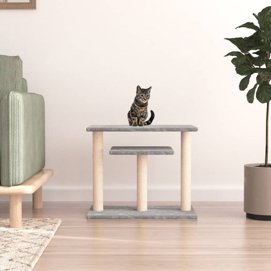 Scratching post with platforms 62.5 cm light gray
