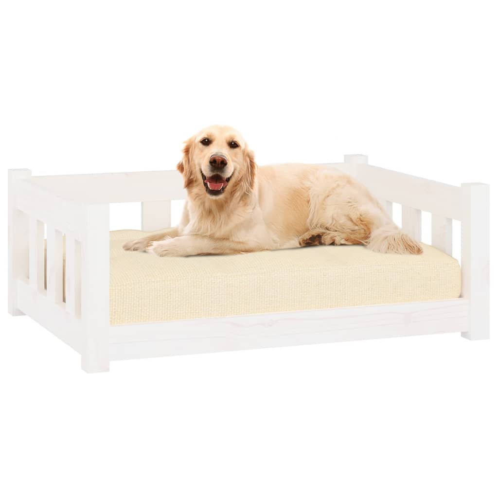 Hondenmand 75,5x55,5x28 cm massief grenenhout wit