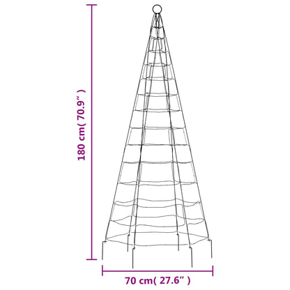 Light cone on flagpole 180 cm 200 LEDs warm white