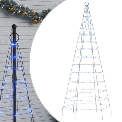 Light cone on flagpole 200 blue LEDs 180 cm
