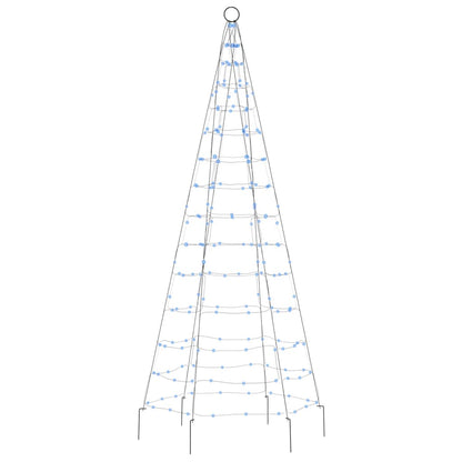 Light cone on flagpole 200 blue LEDs 180 cm