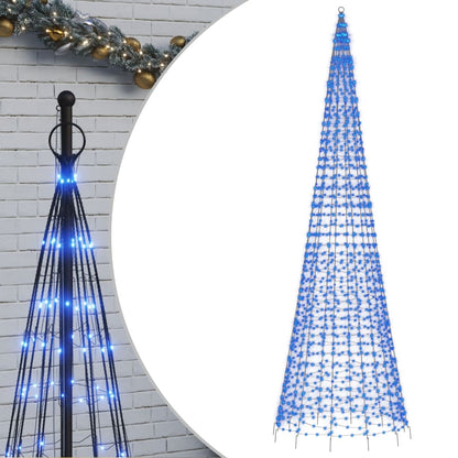 Light cone on flagpole 1534 blue LEDs 500 cm