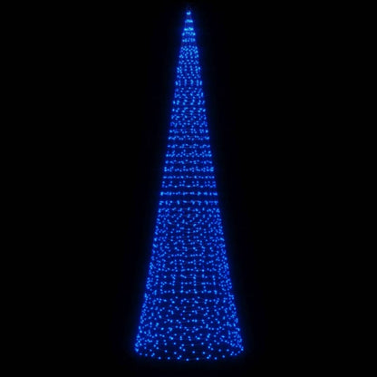 Light cone on flagpole 1534 blue LEDs 500 cm