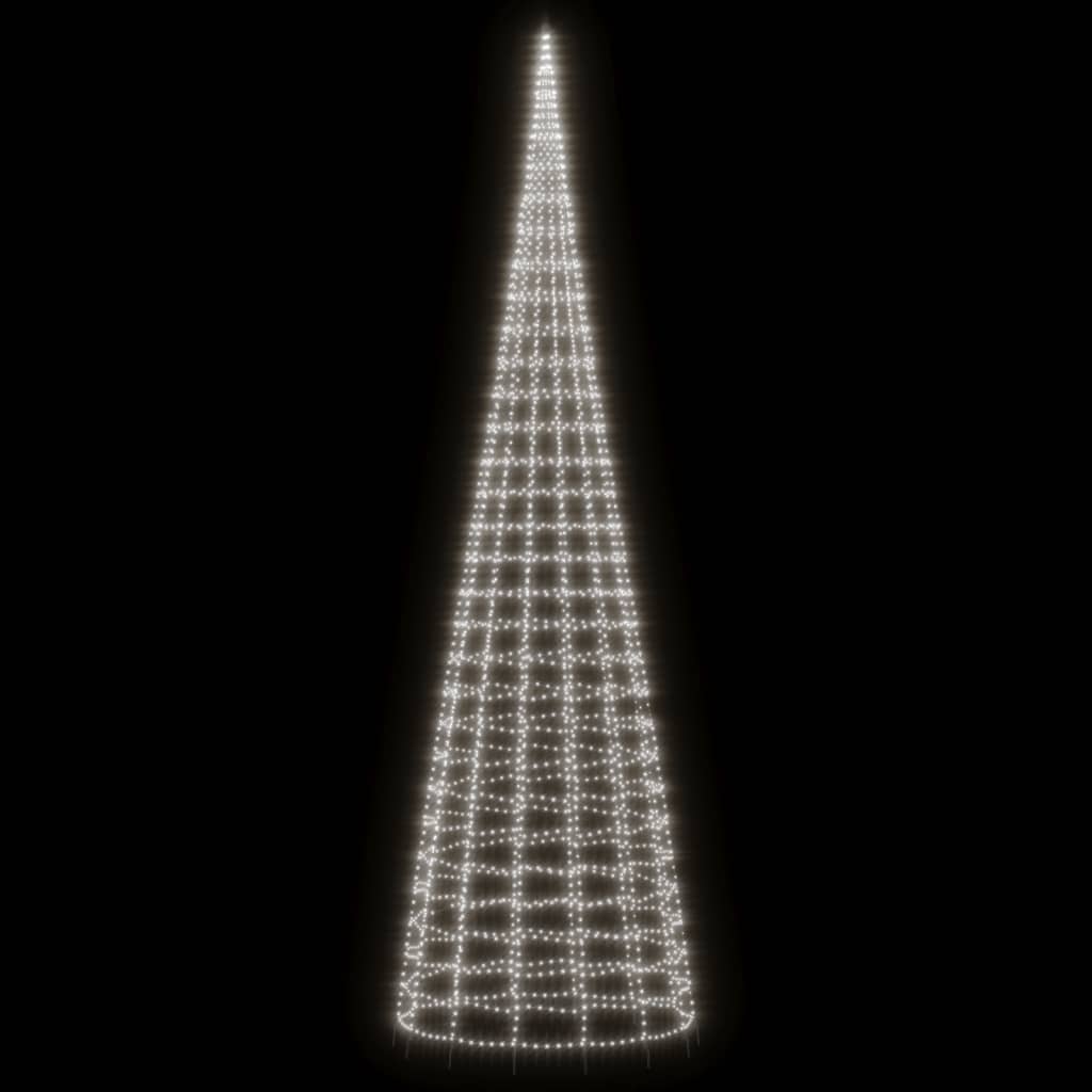 Light cone on flagpole 3000 cold white LEDs 800 cm