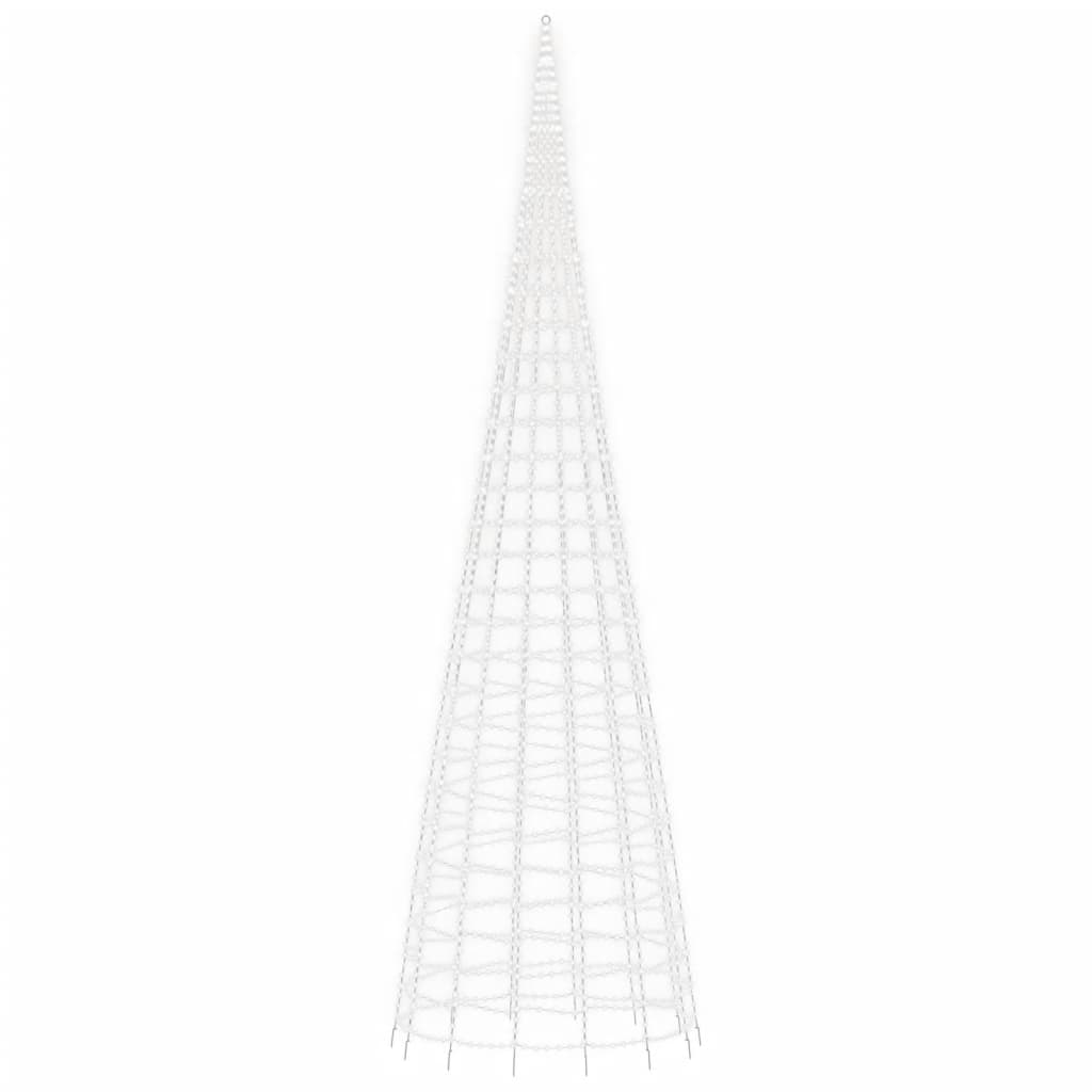Light cone on flagpole 3000 cold white LEDs 800 cm