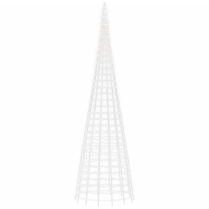 Light cone on flagpole 3000 cold white LEDs 800 cm