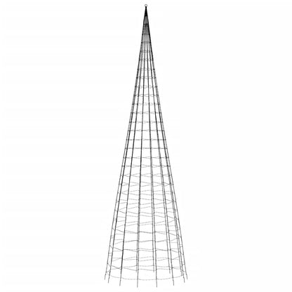 Light cone on flagpole 3000 cold white LEDs 800 cm