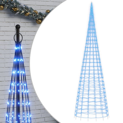 Light cone on flagpole 3000 blue LEDs 800 cm