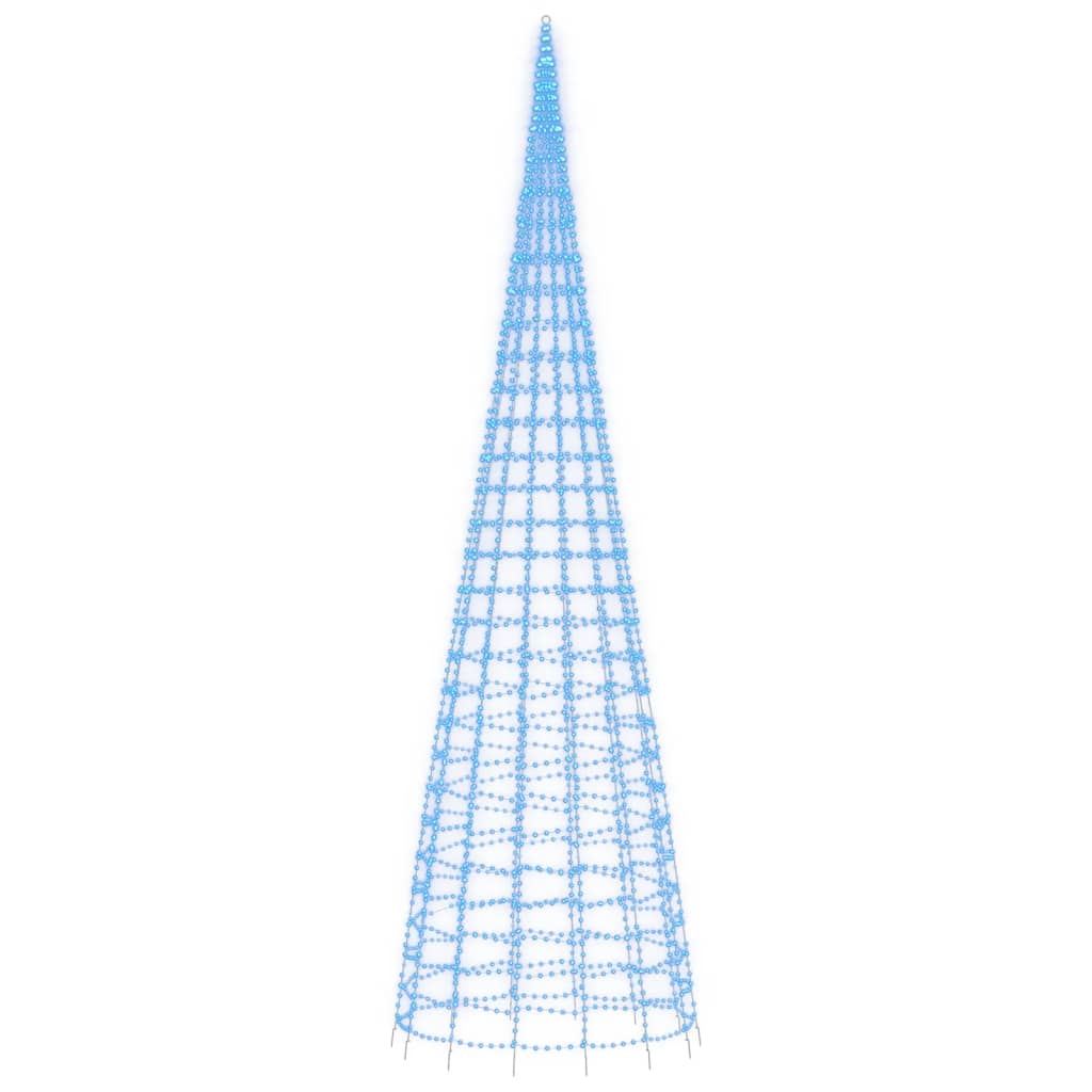 Light cone on flagpole 3000 blue LEDs 800 cm
