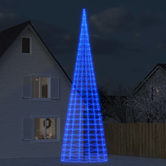 Light cone on flagpole 3000 blue LEDs 800 cm