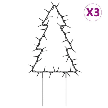 Christmas lights Christmas tree 3 pcs with ground spikes 50 LEDs 30 cm
